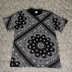 MH&M Black/White Bandana Pattern Shirt